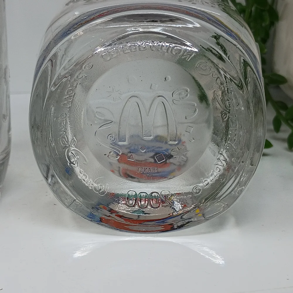 Vintage Disney Mickey Mouse Clear Glass Tumbler - Colorful Print
